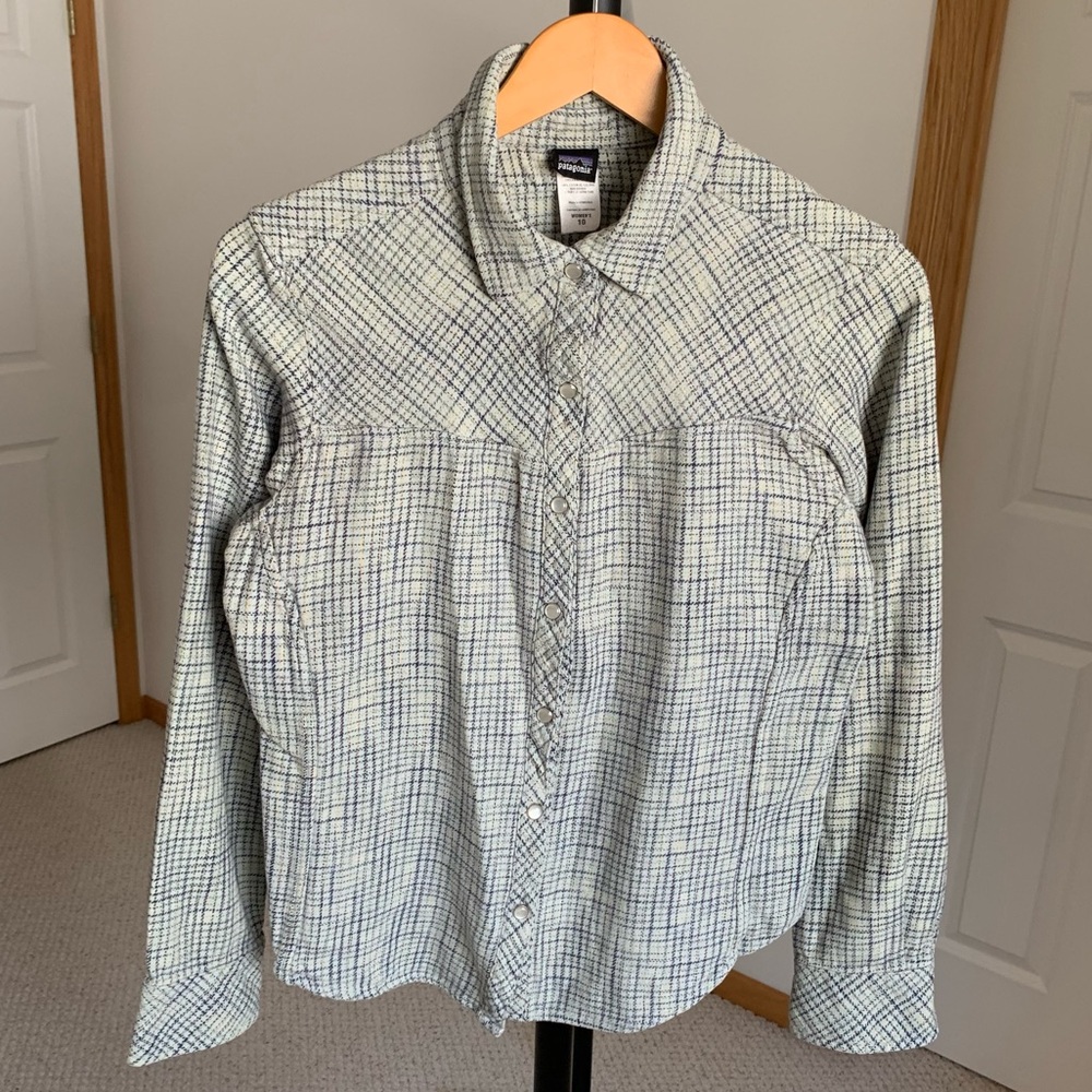 Patagonia Flannel Snap Button Down Shirt Women’s 10